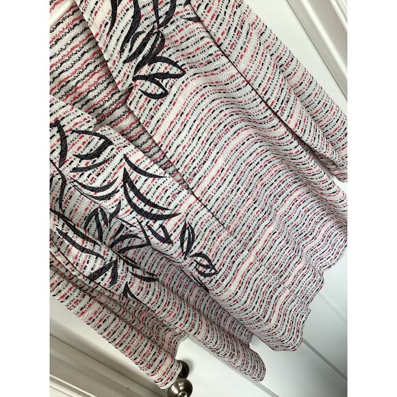 Ming Wang Women's Striped Floral Knit Cardigan Jacket Winter White Black Size 2X - Picture 3 of 11